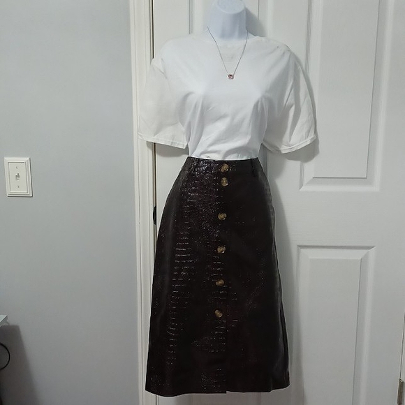 Rachel Comey Brown Long Pencil Skirt with Buttons and Pockets - Picture 2 of 13